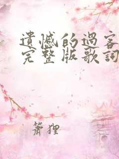 遗憾的过客原唱完整版歌词