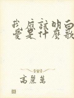 我应该明白你的爱是什么歌