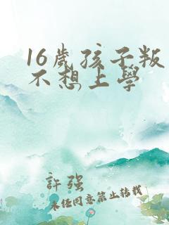 16岁孩子叛逆不想上学