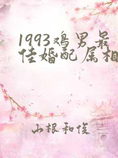 1993鸡男最佳婚配属相是什么