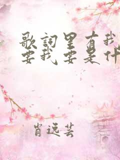 歌词里有我要我要我要是什么歌