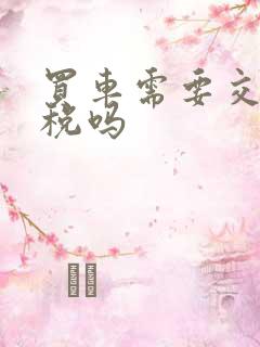 买车需要交购车税吗