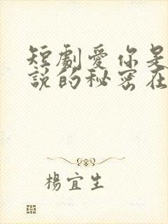 短剧爱你是不可说的秘密在线观看