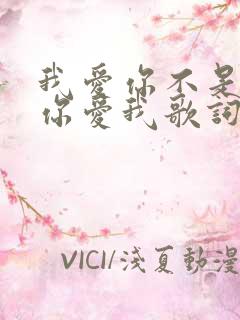 我爱你不是因为你爱我歌词