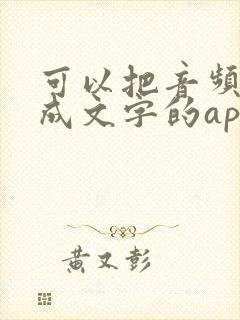 可以把音频转化成文字的app