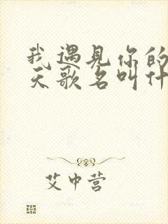 我遇见你的那一天歌名叫什么