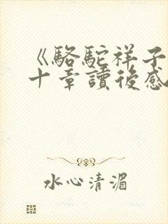 《骆驼祥子》第十章读后感