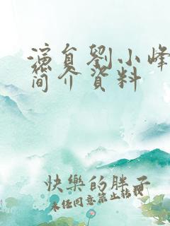 演员刘小峰个人简介资料