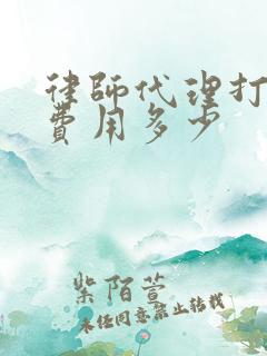 律师代理打官司费用多少