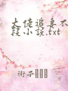 大佬追妻不择手段小说.txt
