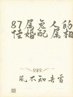 87属兔人的最佳婚配属相