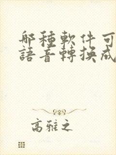 哪种软件可以把语音转换成文字的