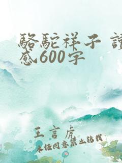骆驼祥子 读后感600字