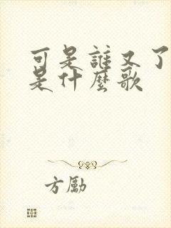 可是谁又了解我是什么歌