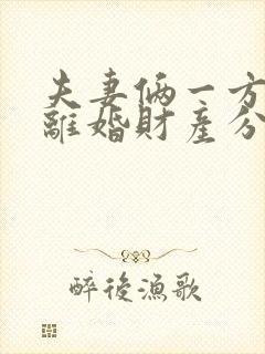 夫妻俩一方出轨离婚财产分割