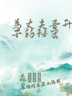 为丈夫晋升的妻子的秘密