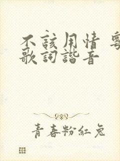 不该用情 粤语歌词谐音
