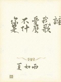 你不爱我谁爱我是什么歌