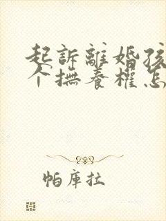 起诉离婚孩子两个抚养权怎么判