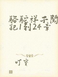 骆驼祥子阅读笔记1到24章