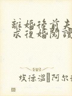 离婚后前夫哭着求复婚阅读