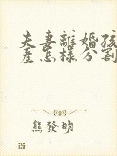 夫妻离婚孩子财产怎样分割律师咨询