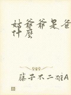 姑爷爷是爸爸的什么