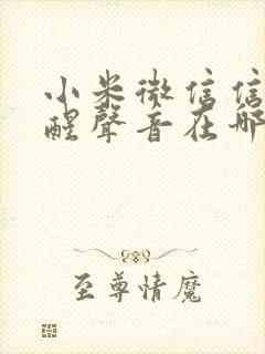 小米微信信息提醒声音在哪里设置