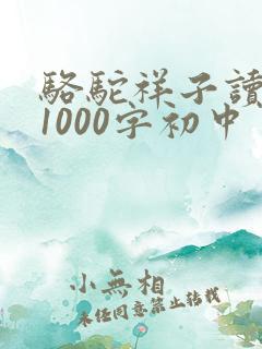 骆驼祥子读后感1000字初中