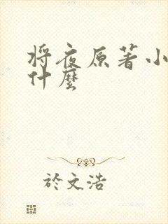 将夜原著小说叫什么