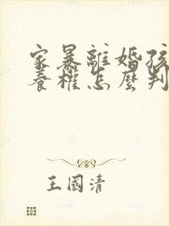 家暴离婚孩子抚养权怎么判