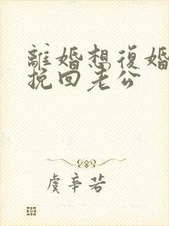 离婚想复婚怎么挽回老公