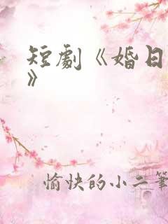 短剧《婚日情绝》