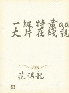 一级特黄aaa大片在线观看