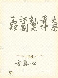 王沐凯最火十部短剧是什么