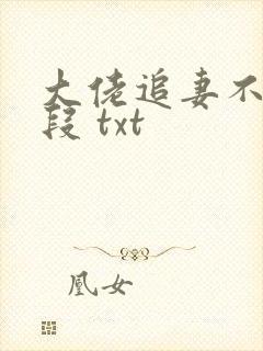 大佬追妻不择手段 txt