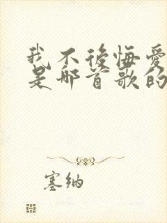 我不后悔爱上你是哪首歌的歌词