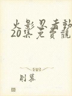 火影忍者动画720集免费观看