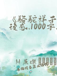 《骆驼祥子》读后感.1000字.