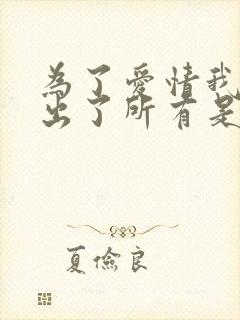 为了爱情我也付出了所有是什么歌