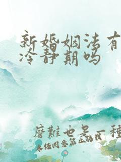 新婚姻法有离婚冷静期吗