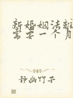 新婚姻法离婚还需要一个月冷静期吗