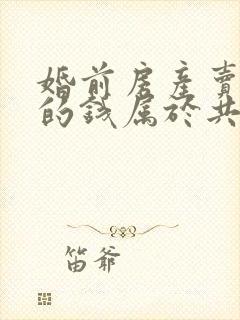 婚前房产卖掉后的钱属于共同财产吗