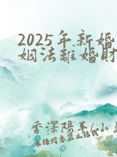 2025年新婚姻法离婚财产分配