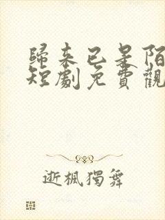 归来已是陌路人短剧免费观看