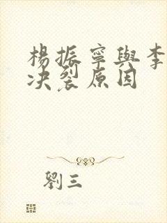 杨振宁与李政道决裂原因