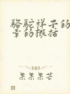 骆驼祥子的每一章的概括