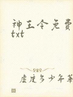 神王令免费下载txt