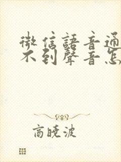 微信语音通话听不到声音怎么办