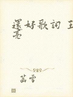 还好歌词 王铮亮